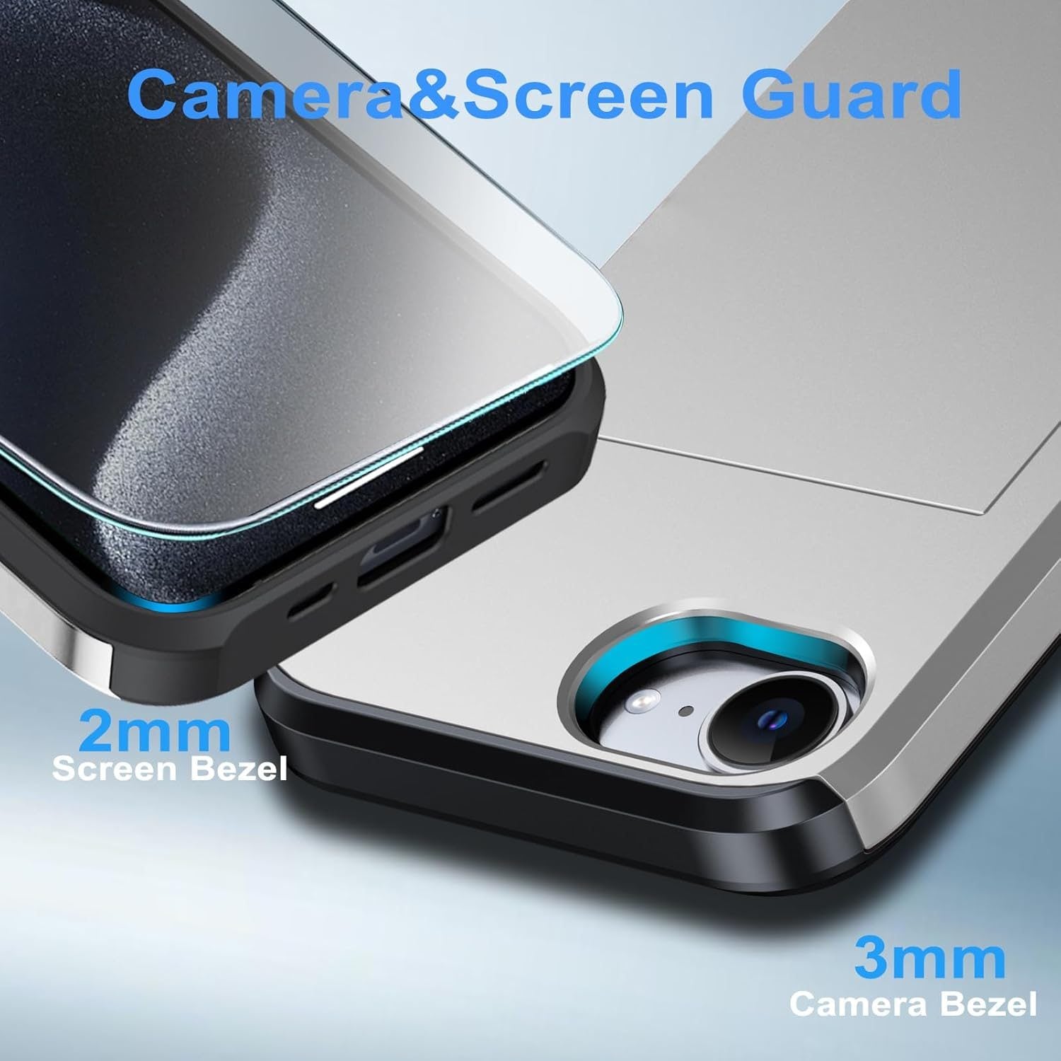 iPhone 17e Shockproof Wallet Case Card Cover GREY