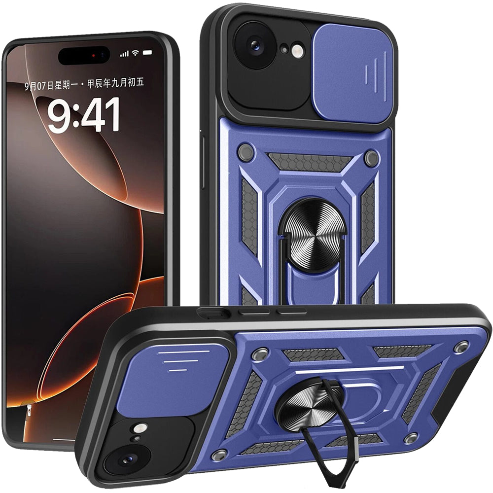 iPhone 17e Tough Case Shockproof Kickstand Cover BLUE