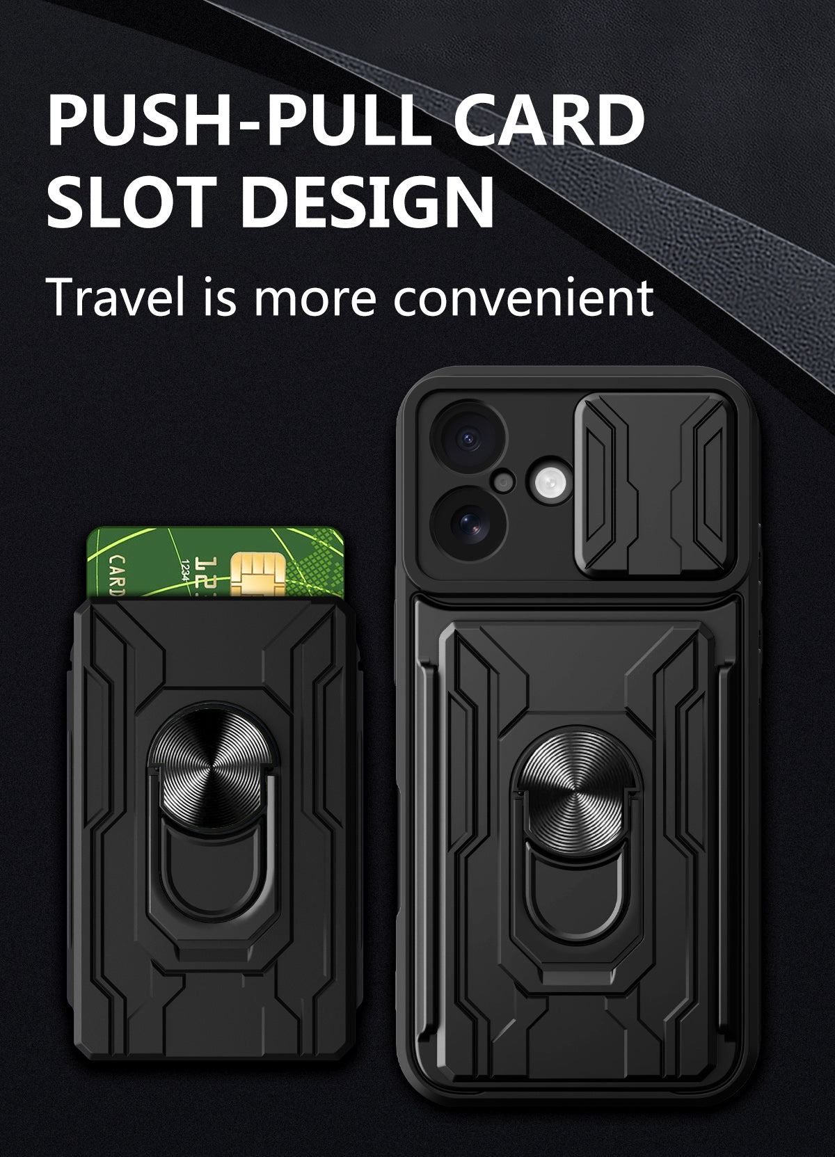 iPhone 16 Rugged Shockproof Case Kickstand Card Cover GREY