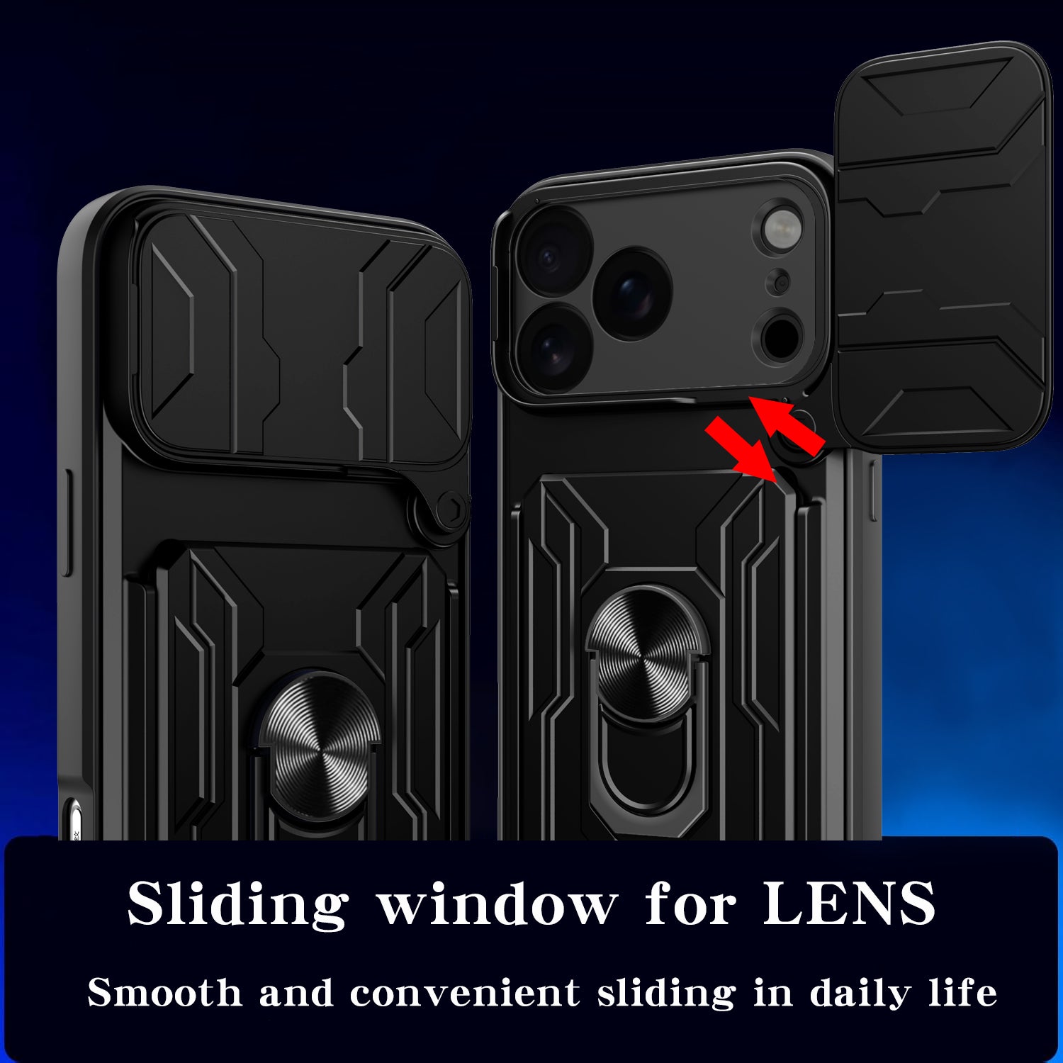iPhone 17 Pro Max Rugged Shockproof Case Kickstand Card Cover BLACK