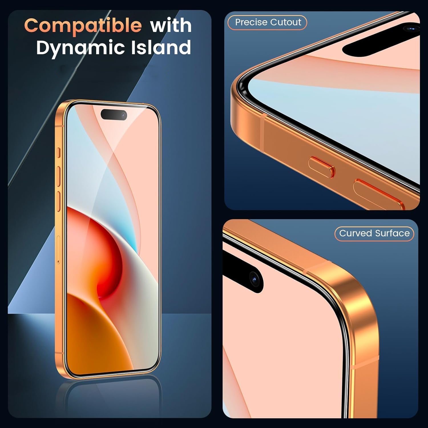 2PCS Glass Screen Protector for iPhone 17 Pro Max