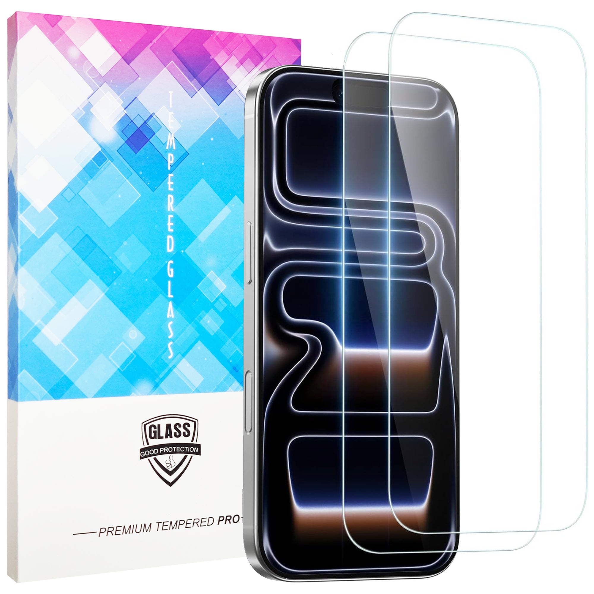 2PCS Glass Screen Protector for iPhone 17 Pro Max