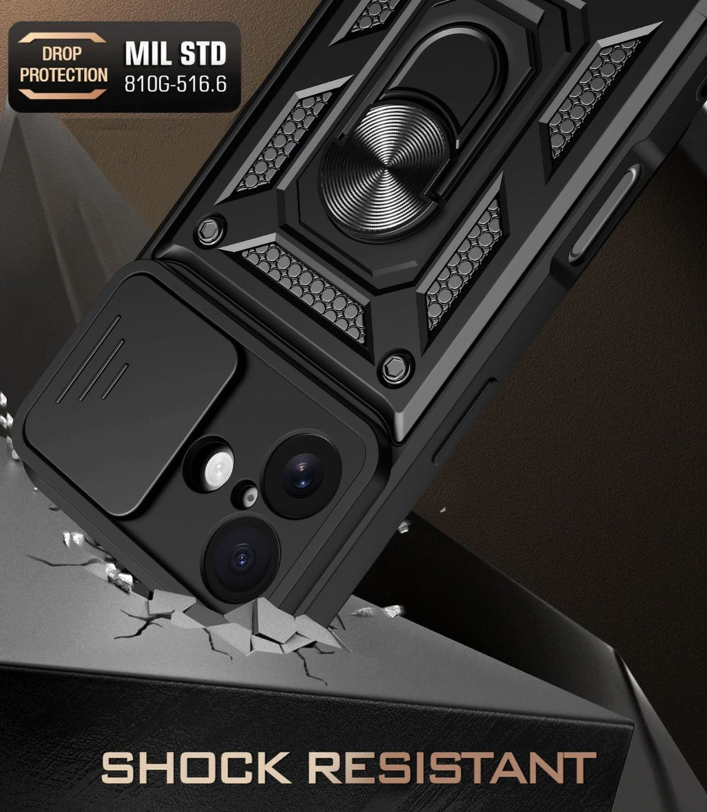 iPhone 17 Tough Case Shockproof Kickstand Cover BLACK