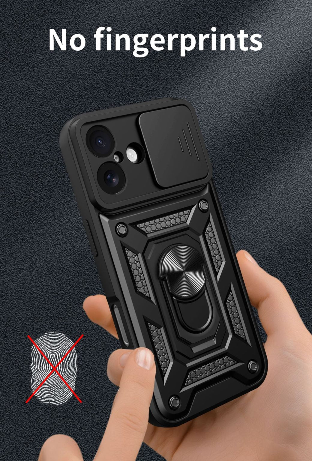 iPhone 17 Tough Case Shockproof Kickstand Cover BLACK