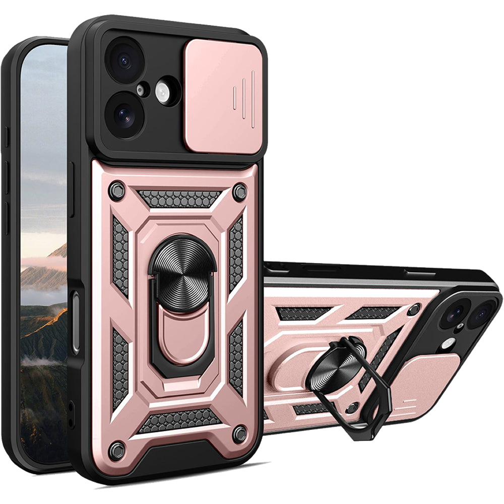 iPhone 17 Tough Case Shockproof Kickstand Cover PINK