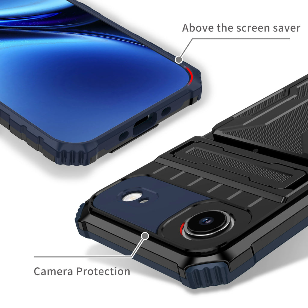 iPhone Air Heavy Duty Kickstand Case Shockproof Card Holder BLUE