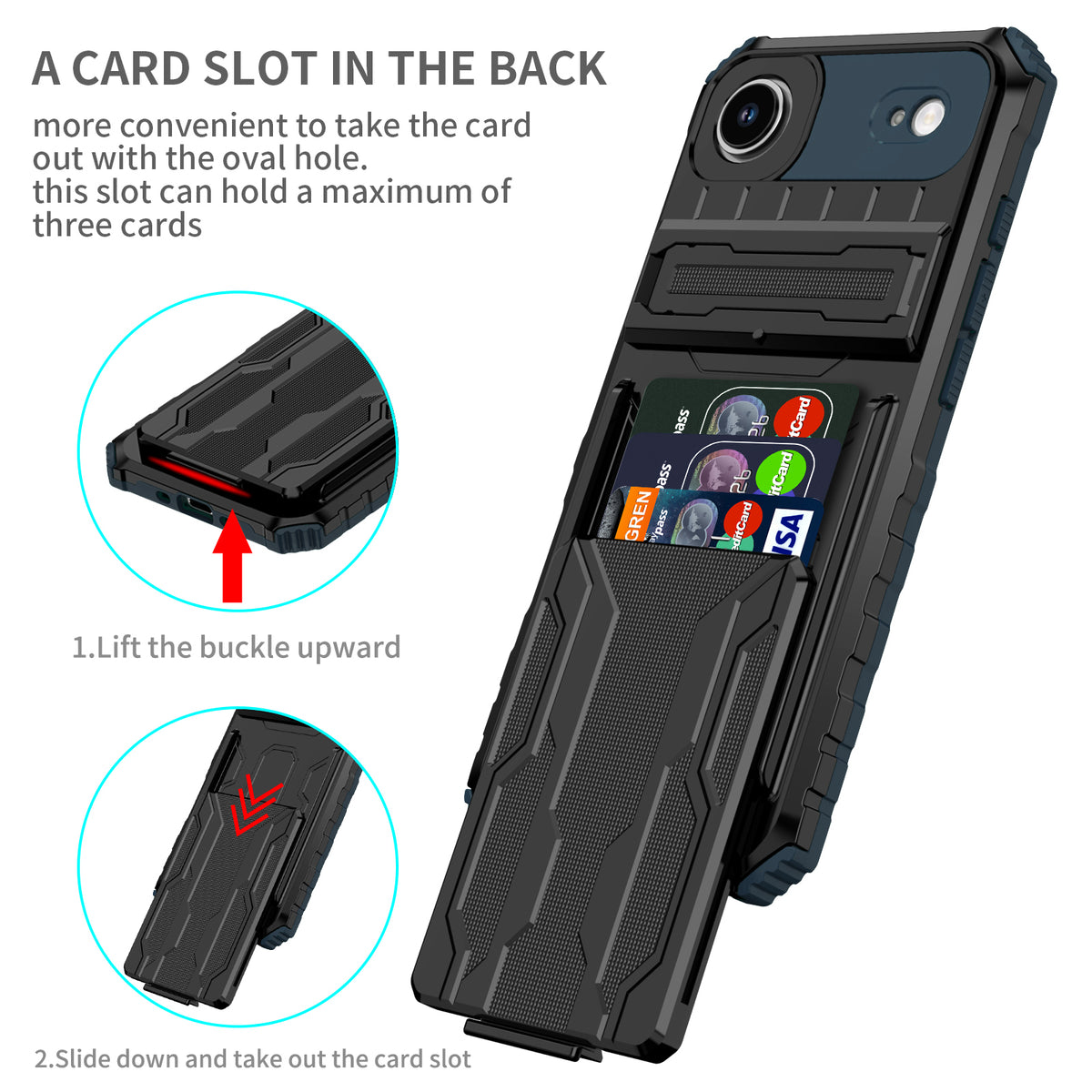 iPhone Air Heavy Duty Kickstand Case Shockproof Card Holder GREEN