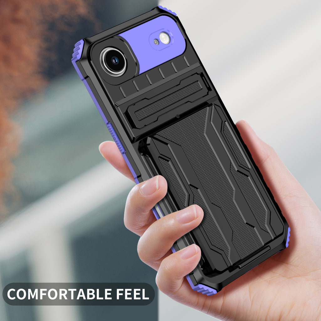 iPhone Air Heavy Duty Kickstand Case Shockproof Card Holder PURPLE
