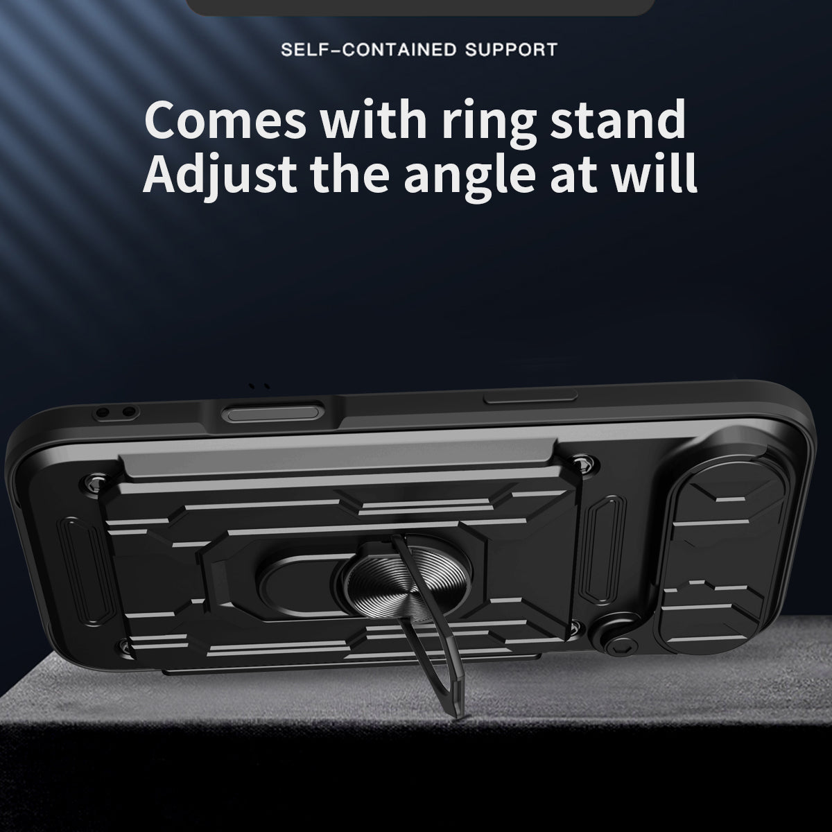 iPhone Air Rugged Shockproof Case Kickstand Card Cover BLACK
