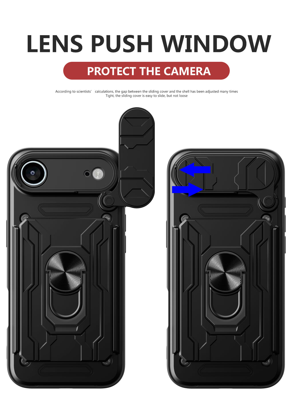 iPhone Air Rugged Shockproof Case Kickstand Card Cover BLACK