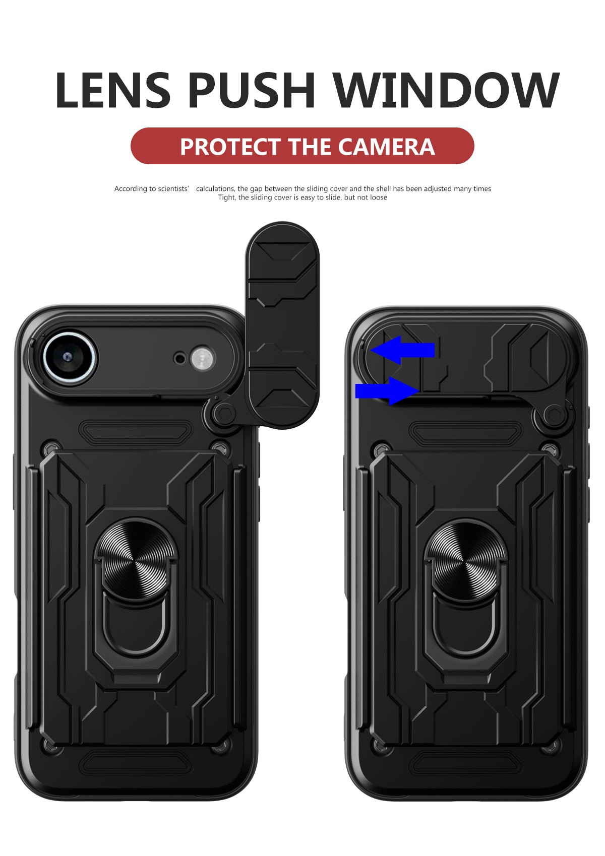 iPhone Air Rugged Shockproof Case Kickstand Card Cover BLACK