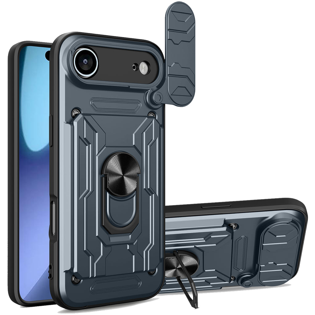 iPhone Air Rugged Shockproof Case Kickstand Card Cover GREY