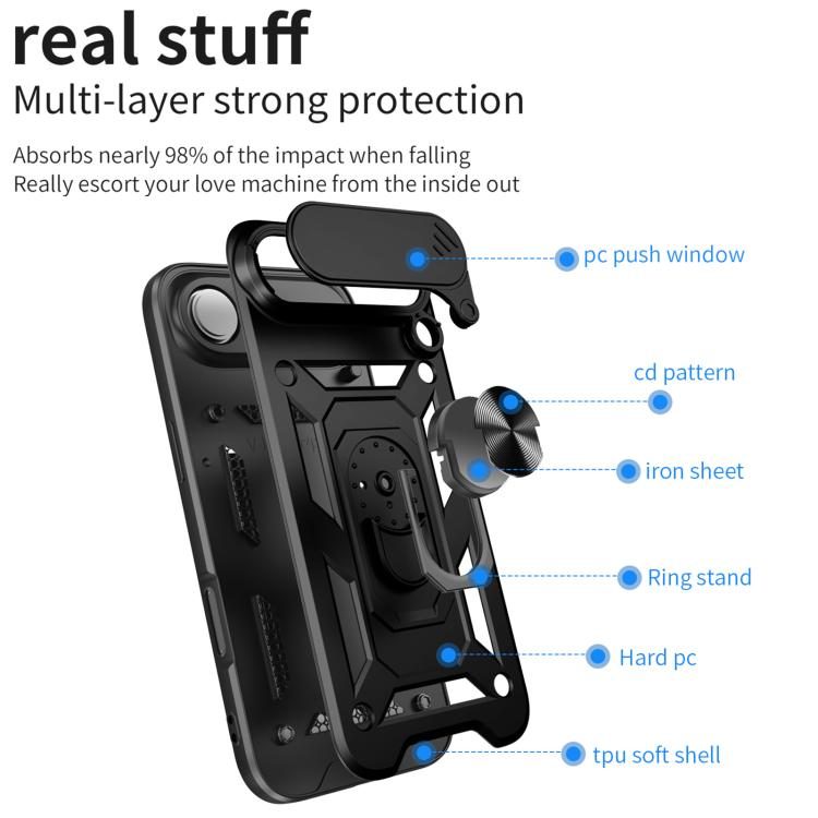 iPhone Air Tough Case Shockproof Kickstand Cover BLACK