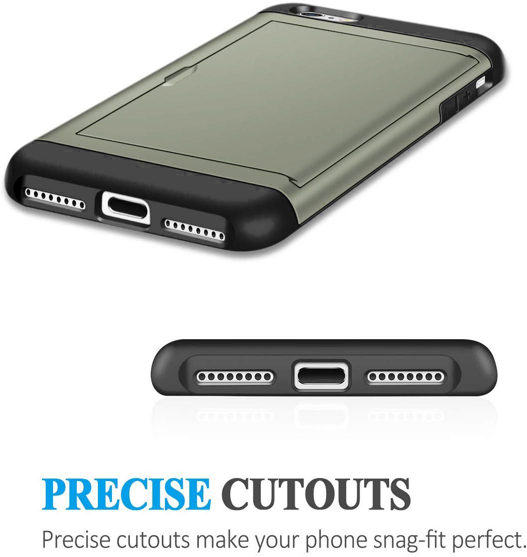 iPhone 8 Shockproof Wallet Case Card Cover GREEN