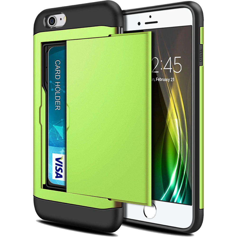 iPhone SE Shockproof Wallet Case Card Cover GREEN
