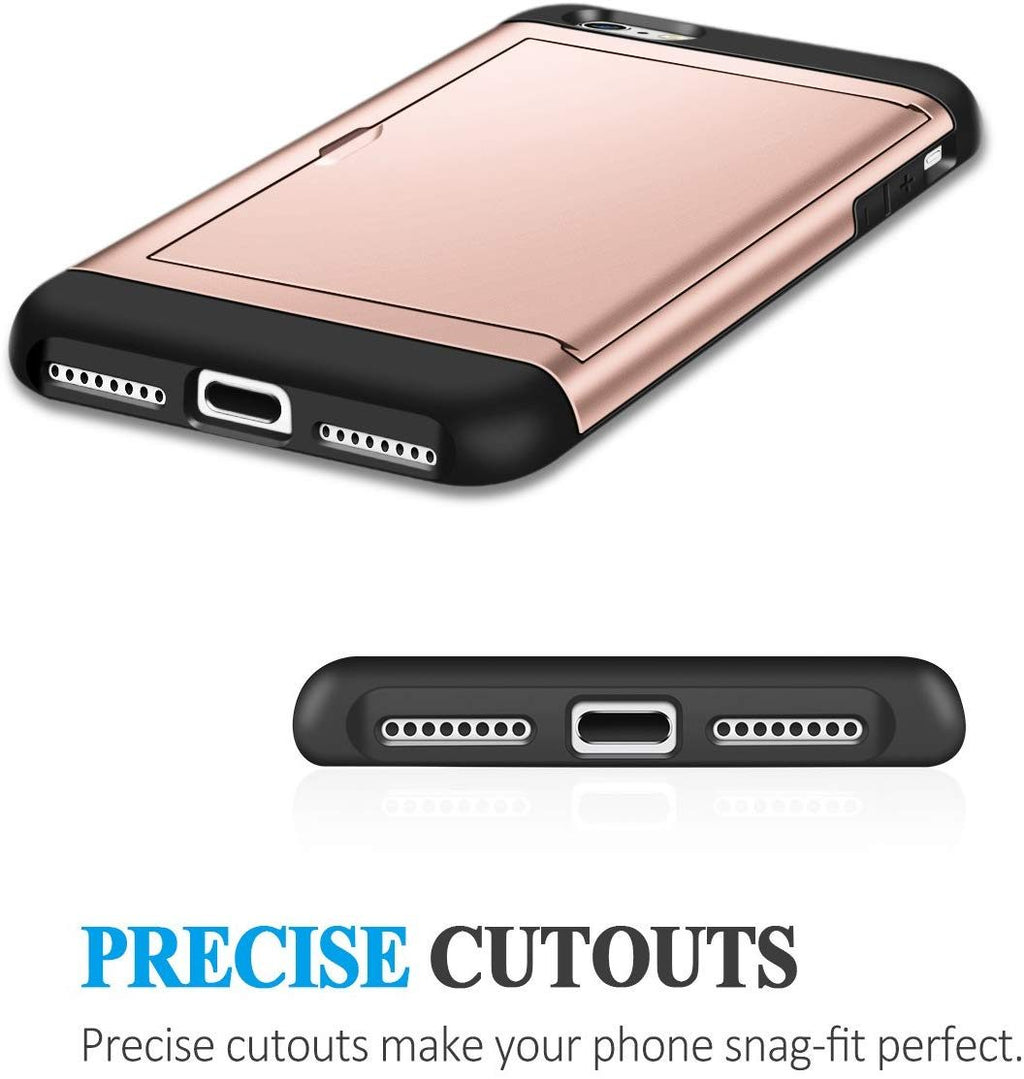 iPhone SE Shockproof Wallet Case Card Cover PINK