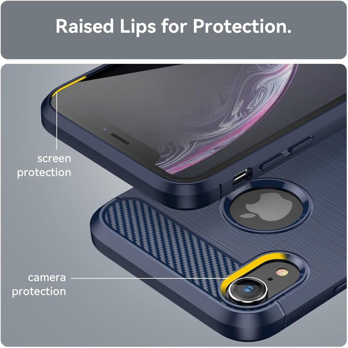 iPhone XR Slim Fit Case Tough Gel TPU Rubber Cover BLUE