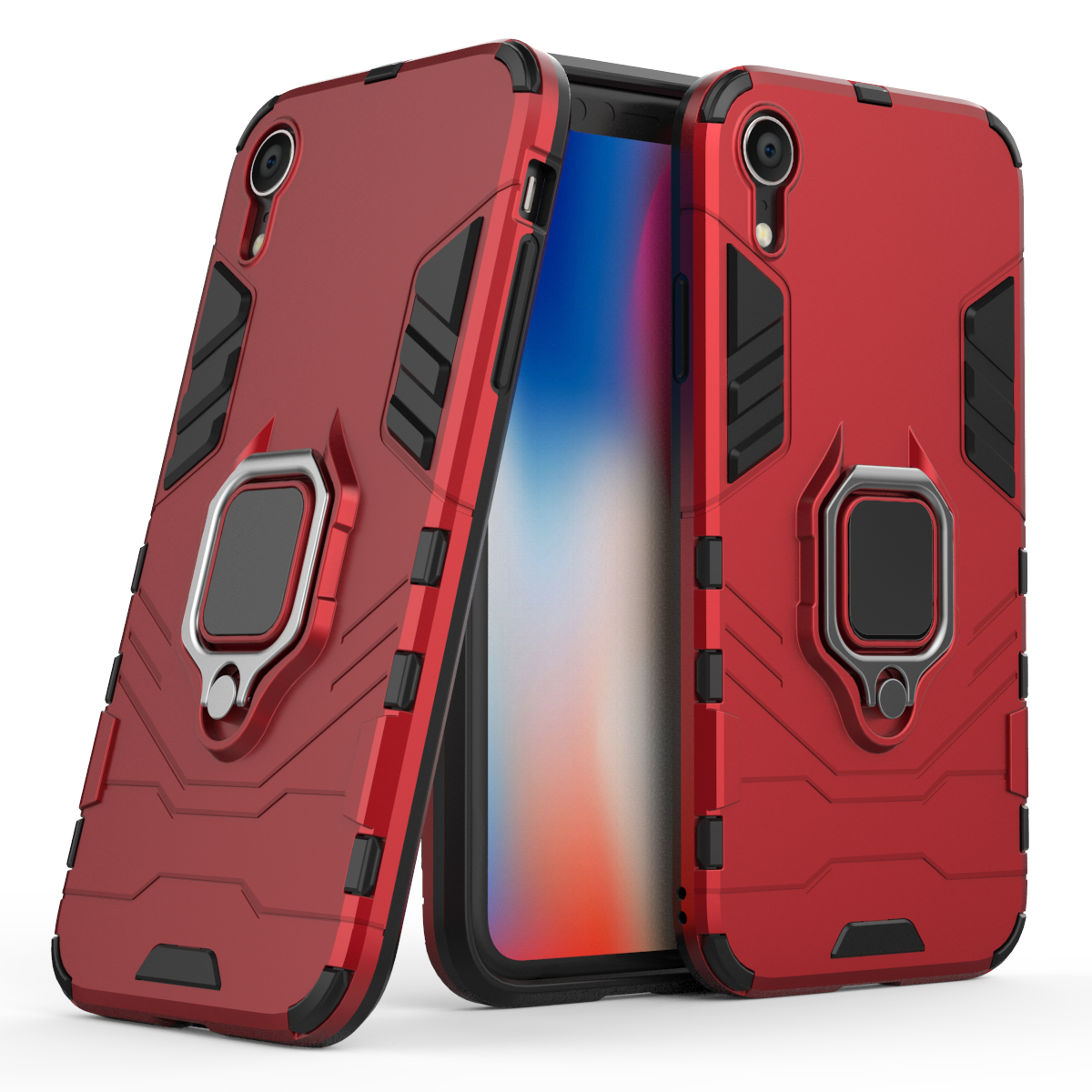 iPhone XR Rugged Tough Case Shockproof Hybrid Cover RED