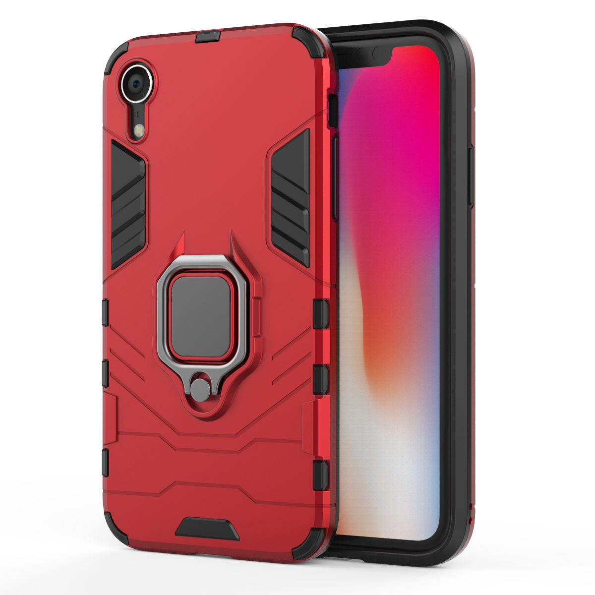 iPhone XR Rugged Tough Case Shockproof Hybrid Cover RED