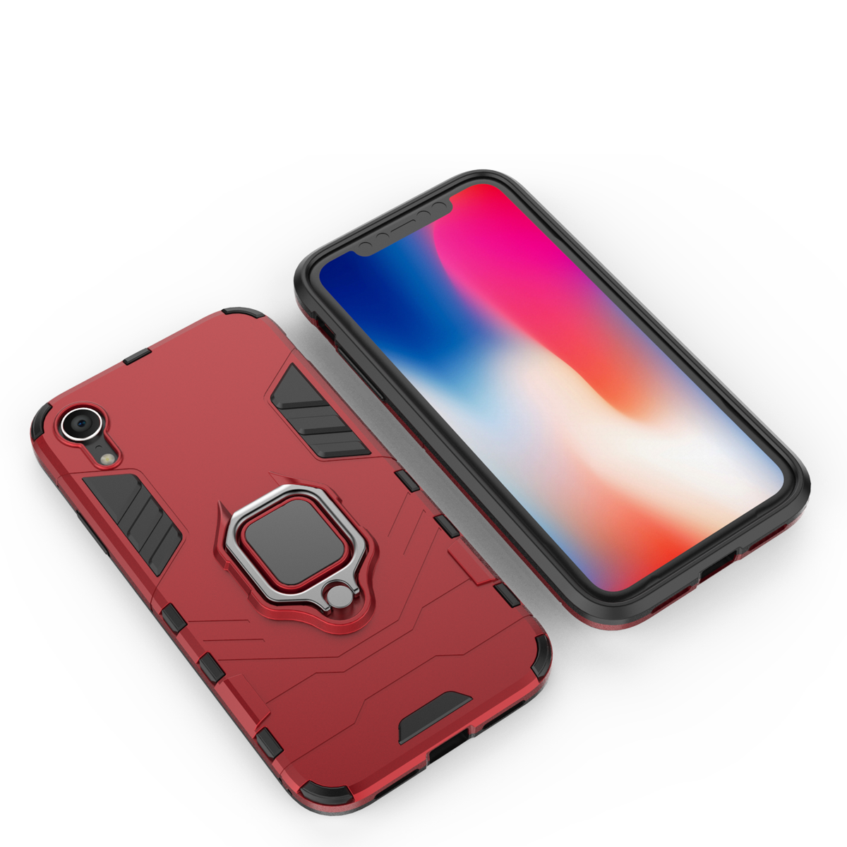 iPhone XR Rugged Tough Case Shockproof Hybrid Cover RED