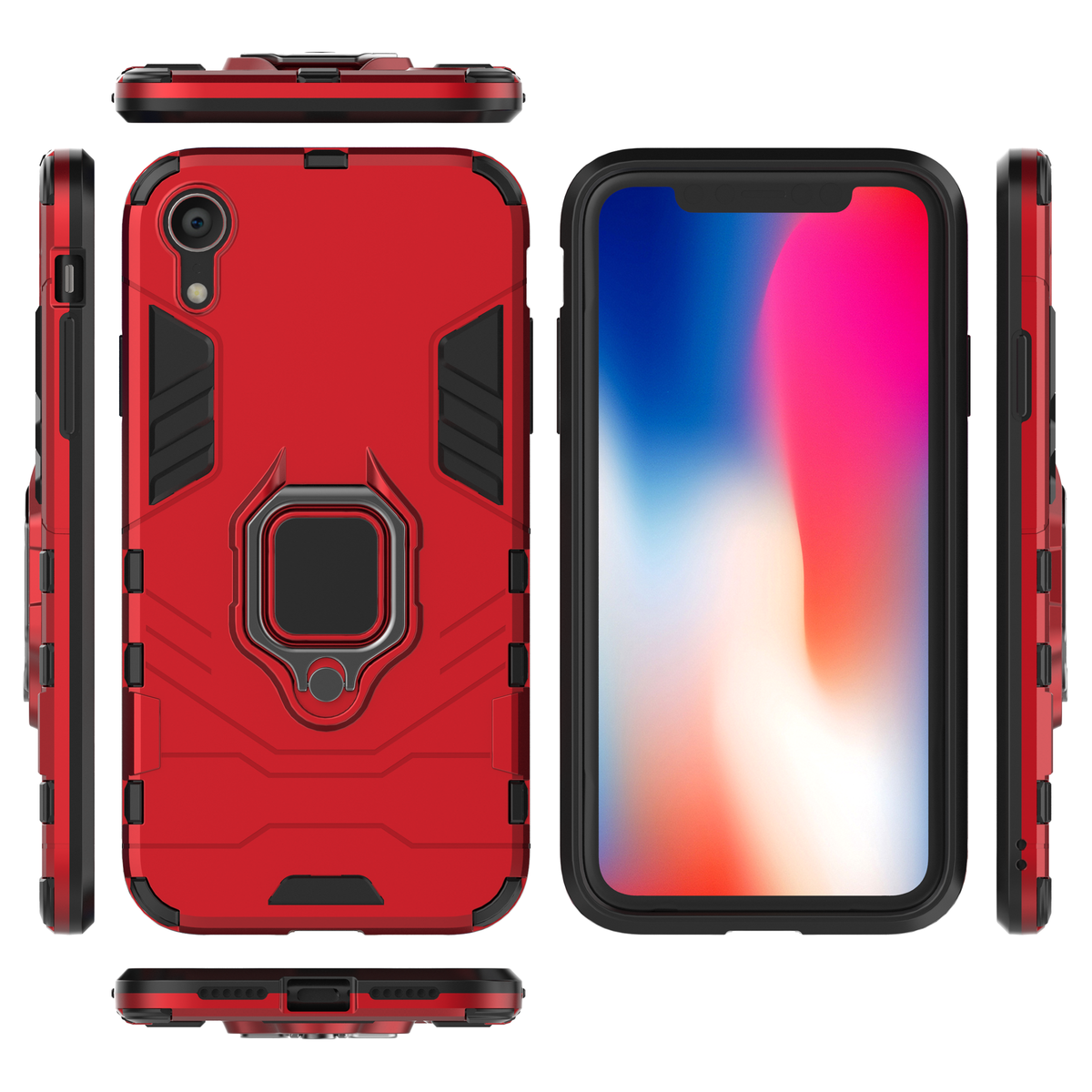 iPhone XR Rugged Tough Case Shockproof Hybrid Cover RED