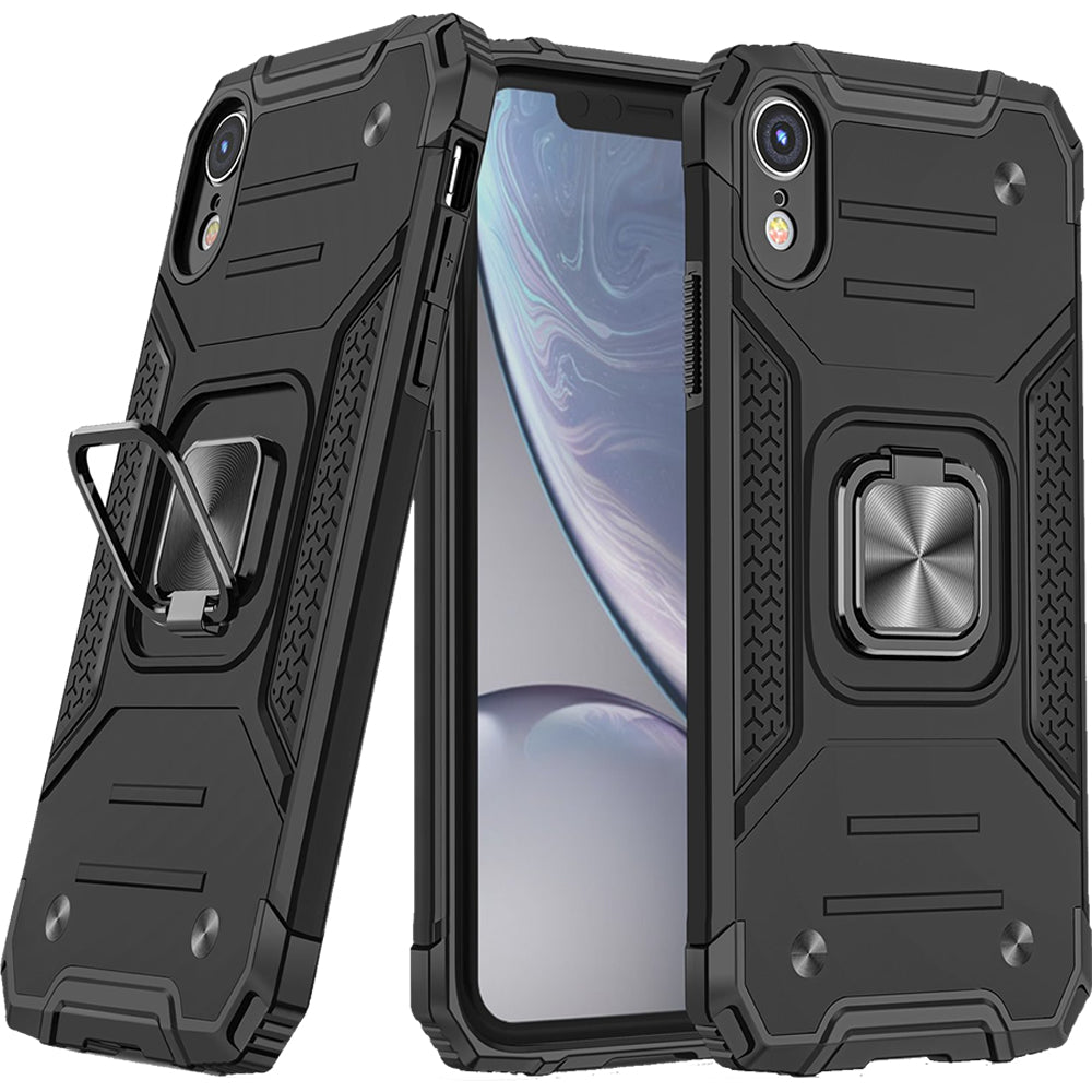 iPhone XR Rugged Tough Case Shockproof Hybrid Cover BLACK