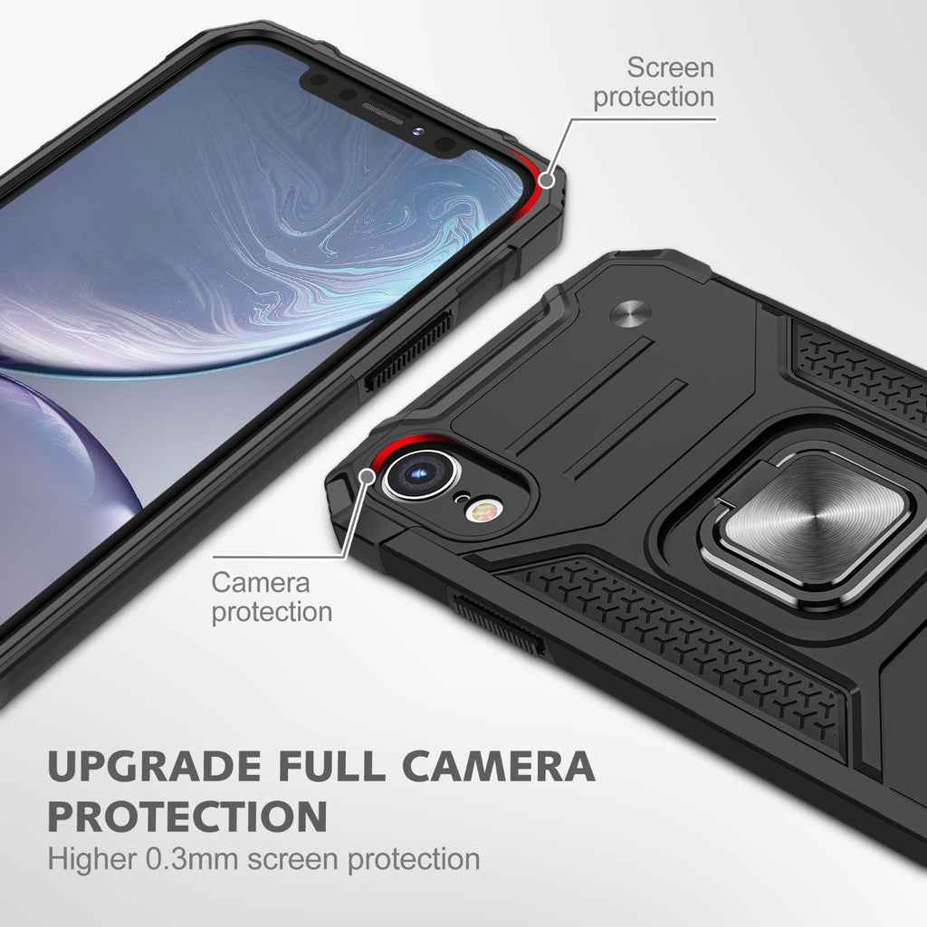 iPhone XR Rugged Tough Case Shockproof Hybrid Cover BLACK