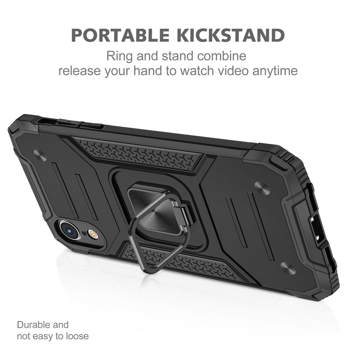 iPhone XR Rugged Tough Case Shockproof Hybrid Cover BLACK