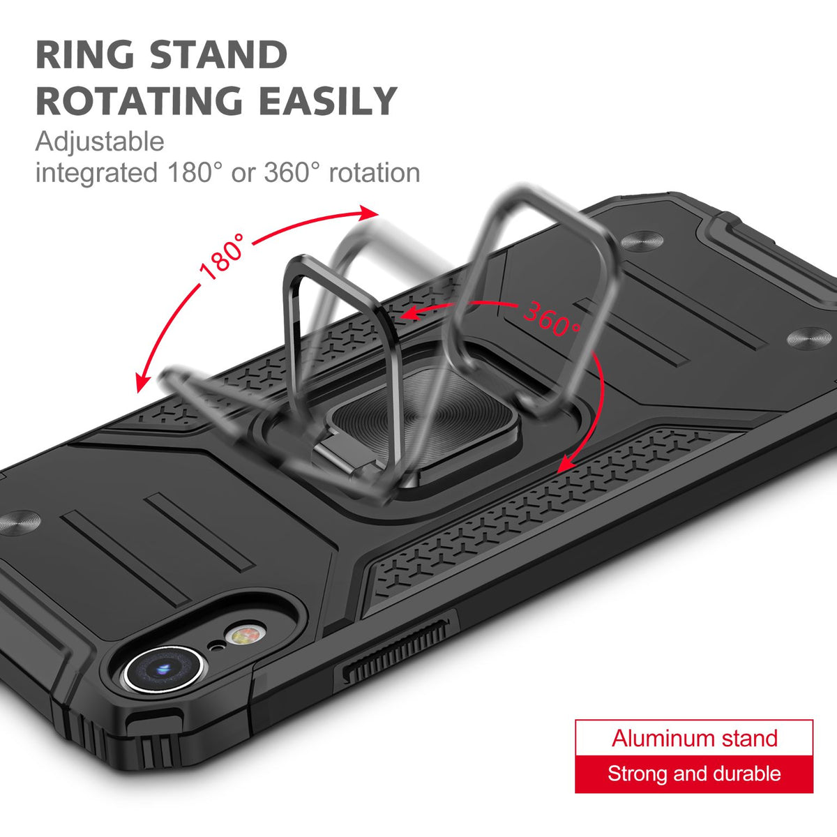 iPhone XR Rugged Tough Case Shockproof Hybrid Cover BLACK