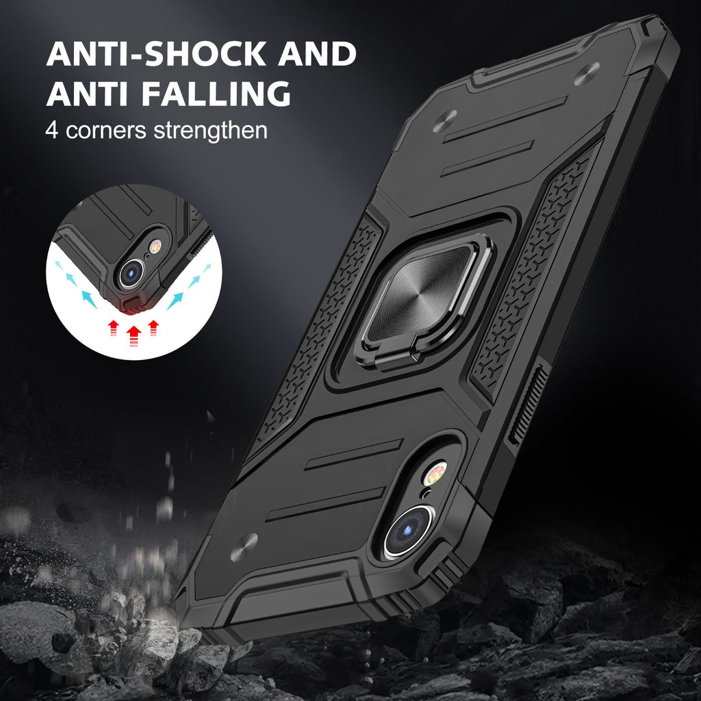 iPhone XR Rugged Tough Case Shockproof Hybrid Cover BLACK