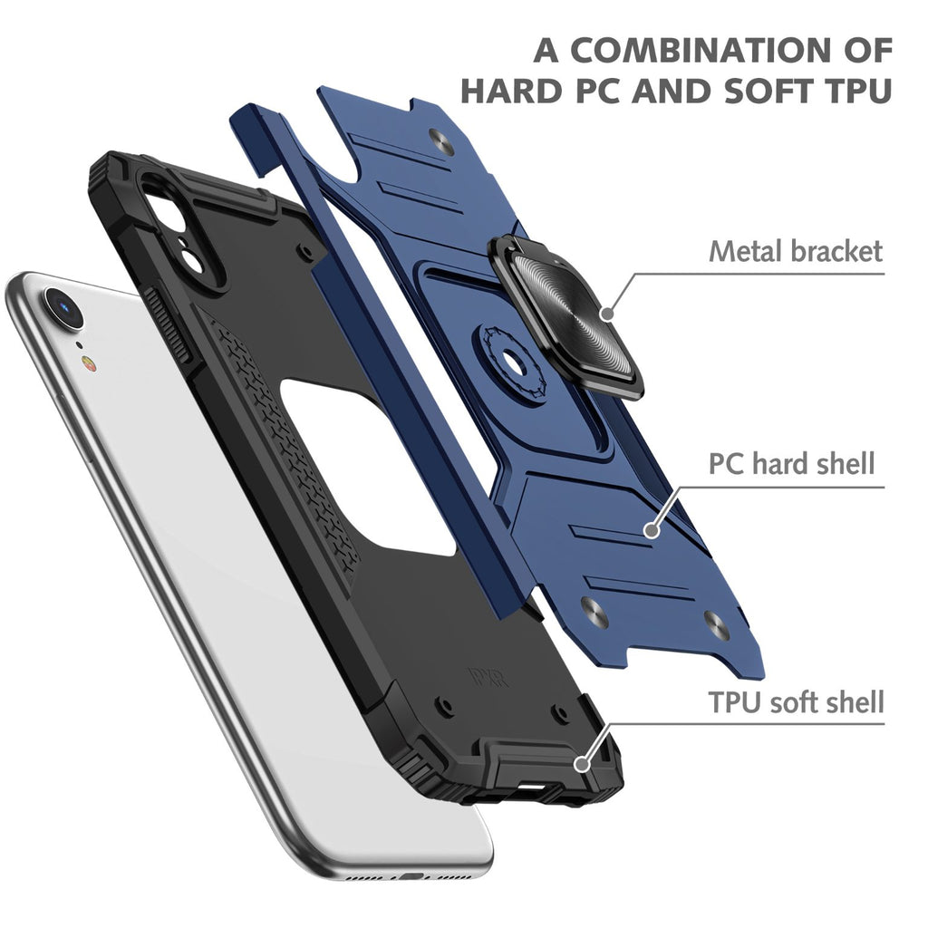 iPhone XR Rugged Tough Case Shockproof Hybrid Cover BLUE