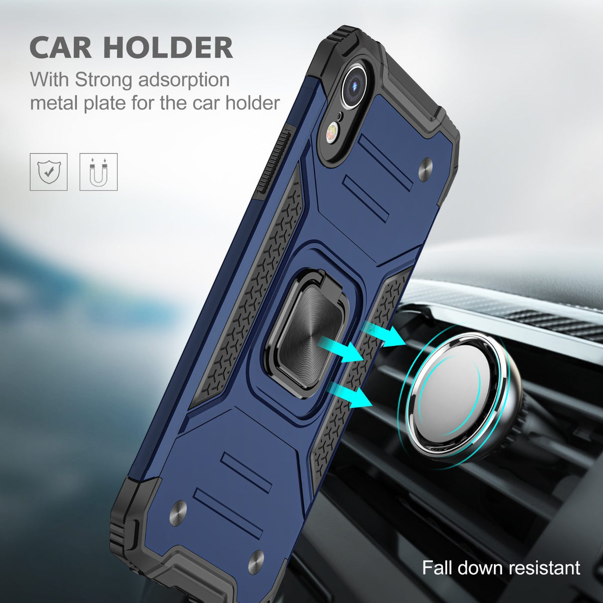 iPhone XR Rugged Tough Case Shockproof Hybrid Cover BLUE