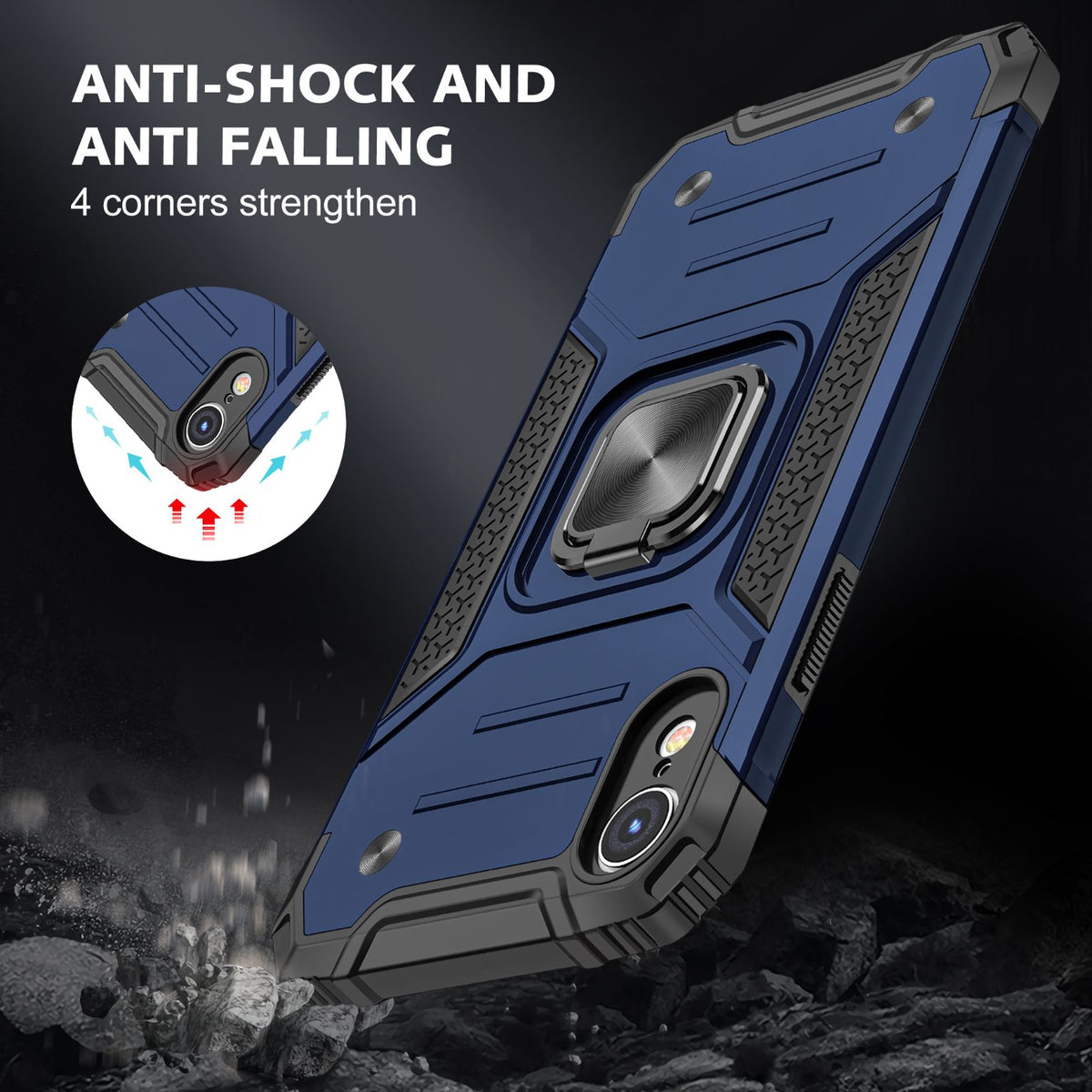 iPhone XR Rugged Tough Case Shockproof Hybrid Cover BLUE