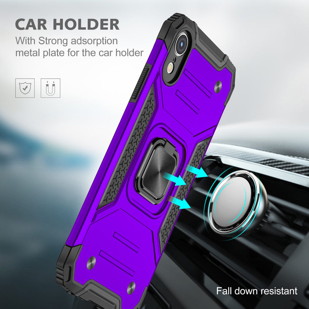 iPhone XR Rugged Tough Case Shockproof Hybrid Cover PURPLE